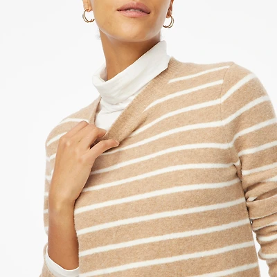 Striped crewneck sweater in extra-soft yarn