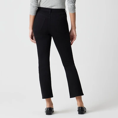 Flare crop black jean all-day stretch