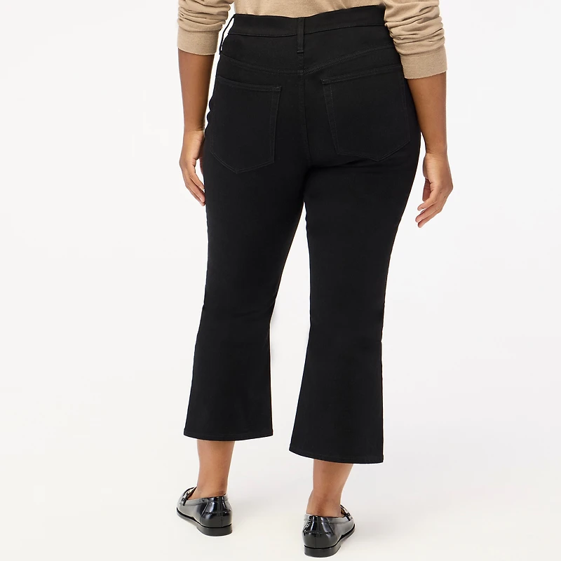 Flare crop black jean all-day stretch