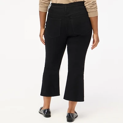 Flare crop black jean all-day stretch
