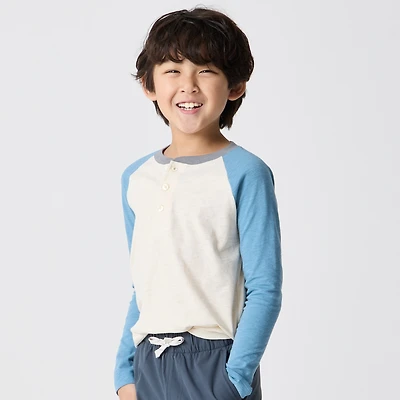 Boys' colorblock henley tee