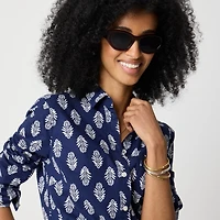 Button-up cotton poplin shirt signature fit