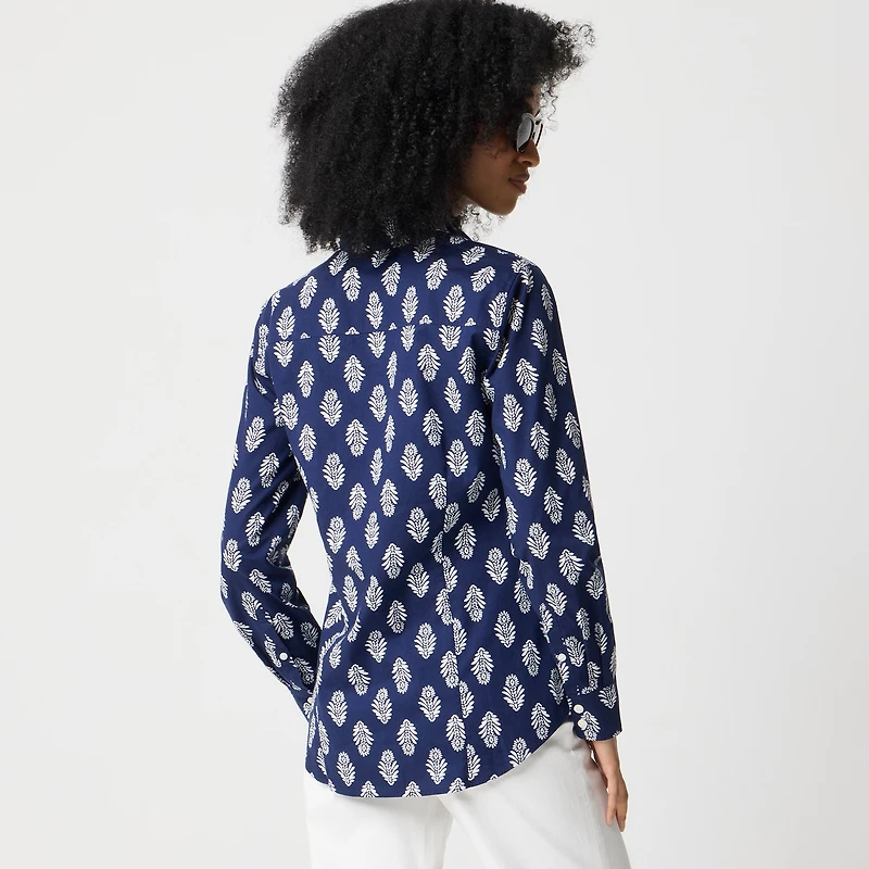 Button-up cotton poplin shirt signature fit