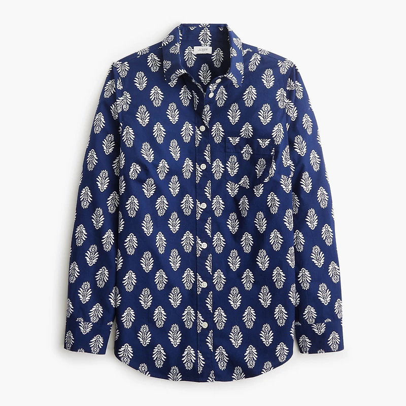 Button-up cotton poplin shirt signature fit