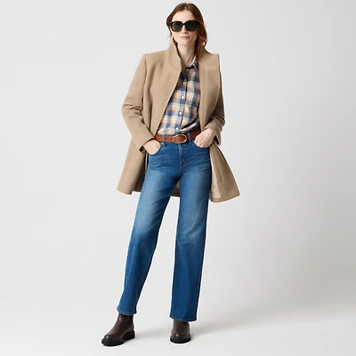 City coat with button neck