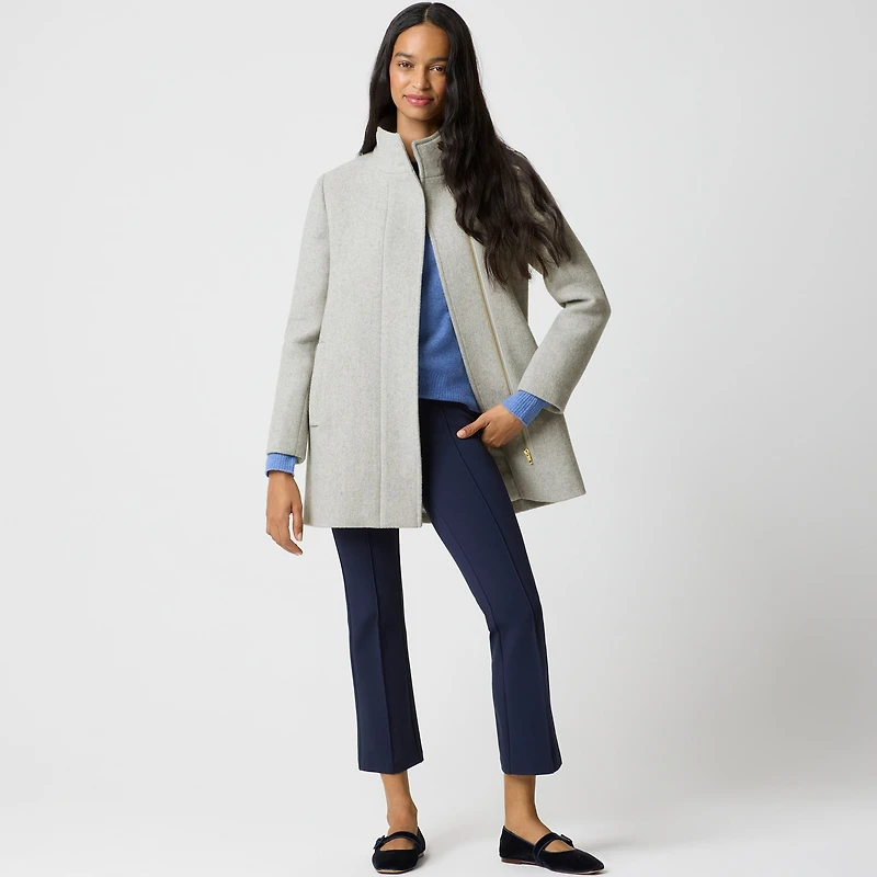 City coat with button neck