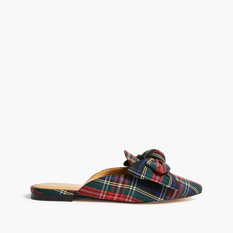 Tartan slip-on mules