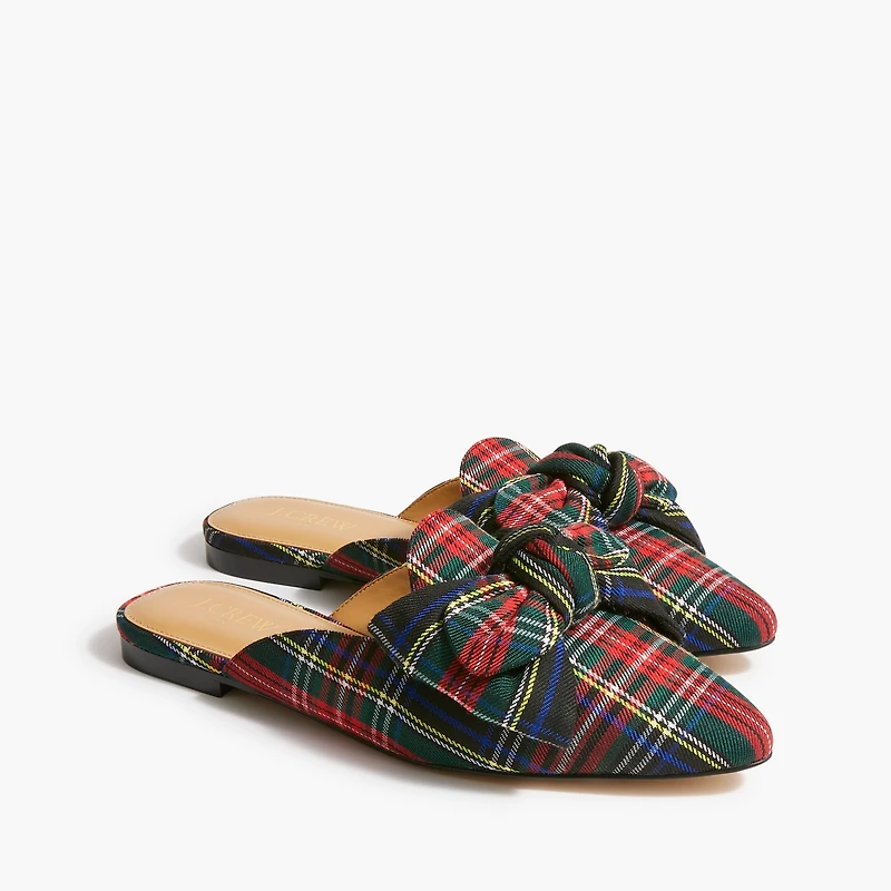 Tartan slip-on mules