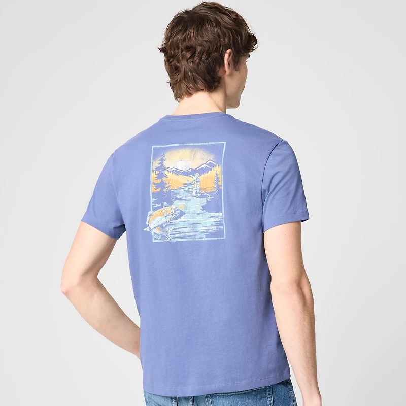 Fishing stream graphic tee