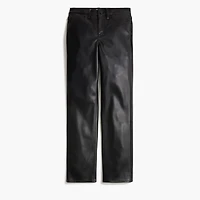 Full-length straight-leg pant faux leather