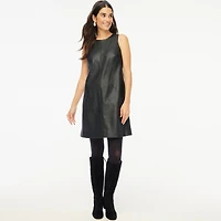 Faux-leather shift dress
