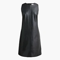 Faux-leather shift dress