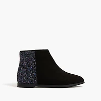 Girls' sueded glitter booties