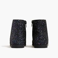 Girls' sueded glitter booties