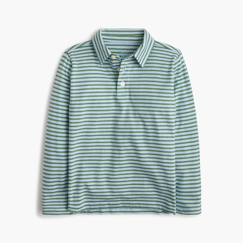Boys' striped jersey polo shirt
