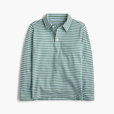 Boys' striped jersey polo shirt