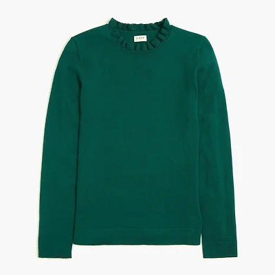 Cotton ruffleneck sweater