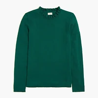 Cotton ruffleneck sweater