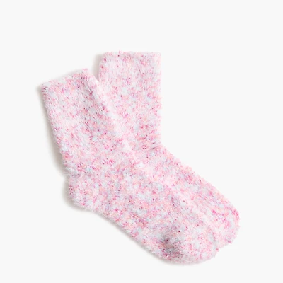 Flecked fuzzy boot socks
