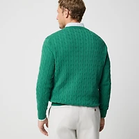 Cotton cable crewneck sweater