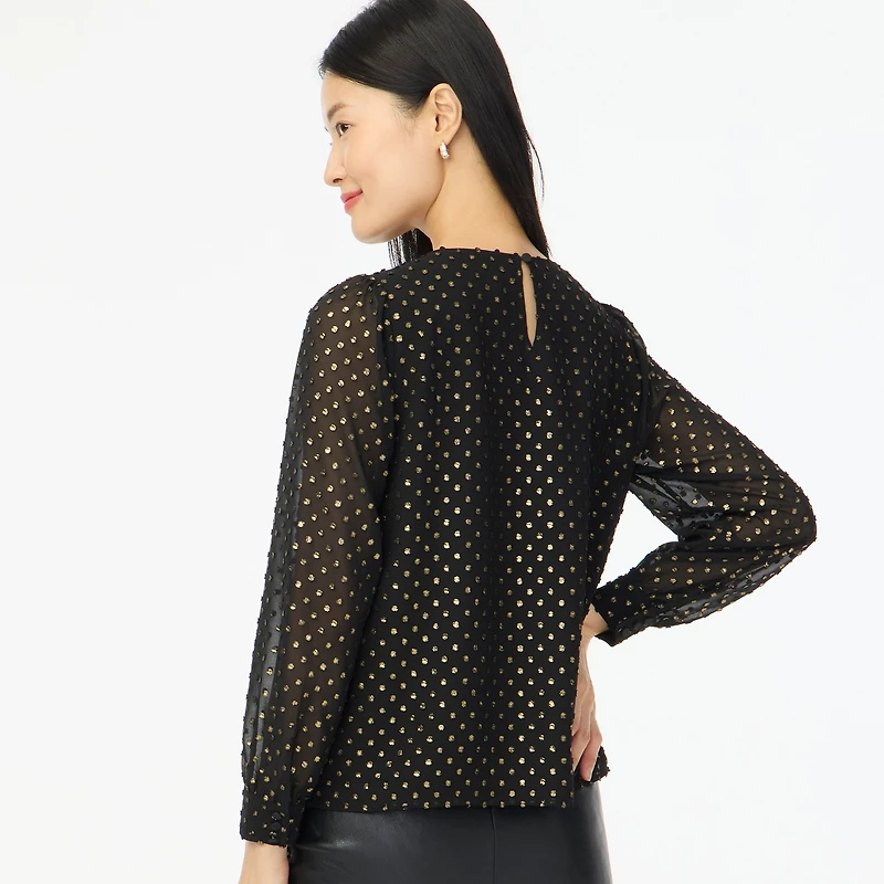 Gold shimmer clip-dot top