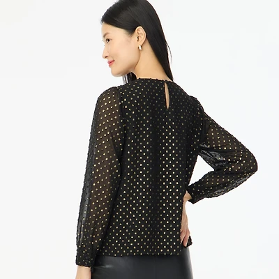 Gold shimmer clip-dot top