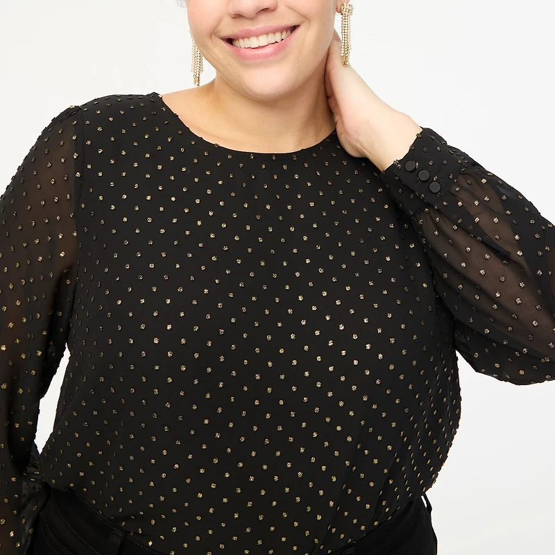 Gold shimmer clip-dot top