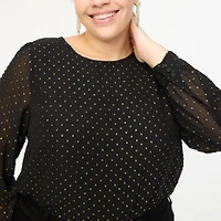 Gold shimmer clip-dot top