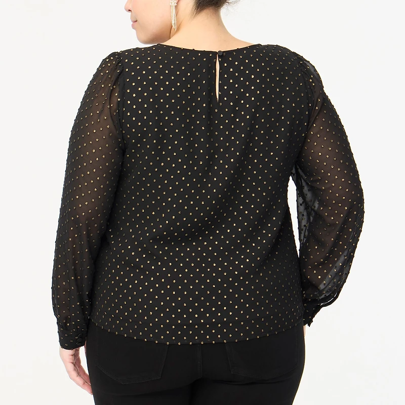 Gold shimmer clip-dot top