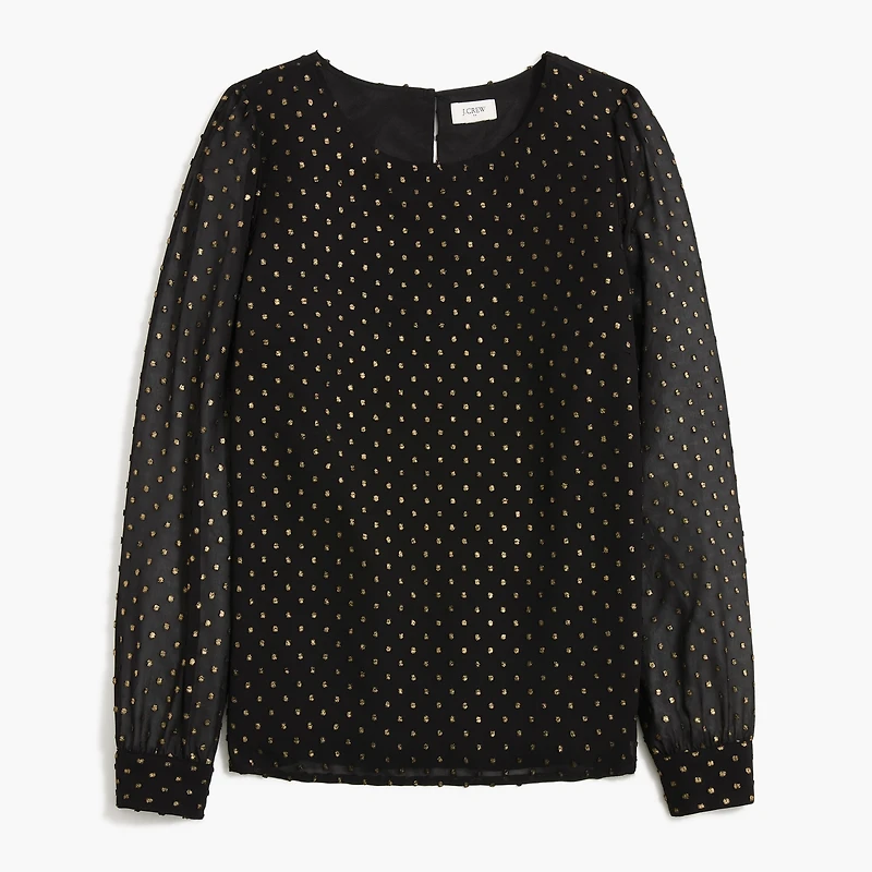 Gold shimmer clip-dot top