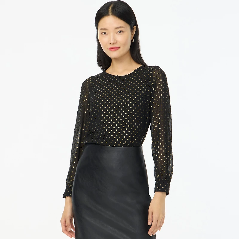 Gold shimmer clip-dot top