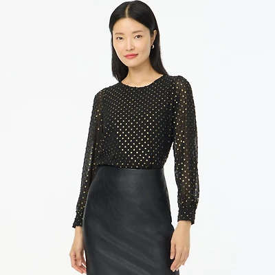 Gold shimmer clip-dot top