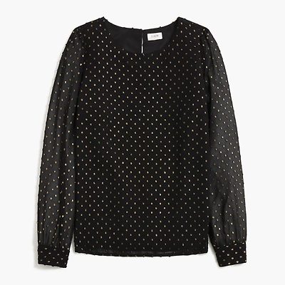 Gold shimmer clip-dot top