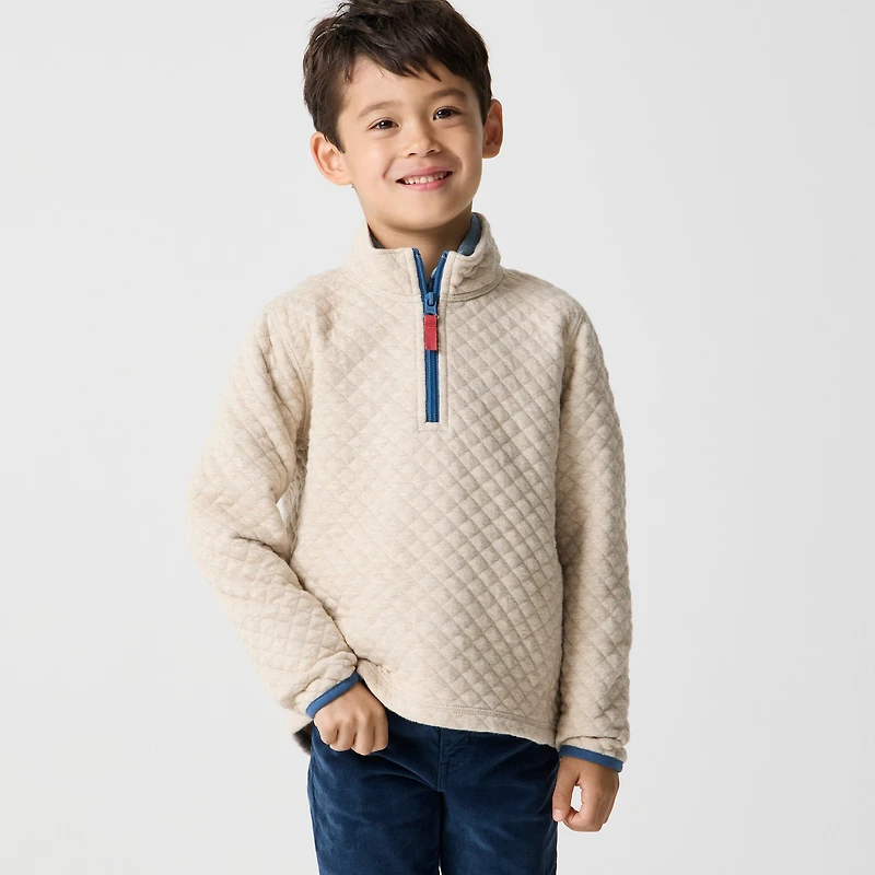 Boys' quilted half-zip