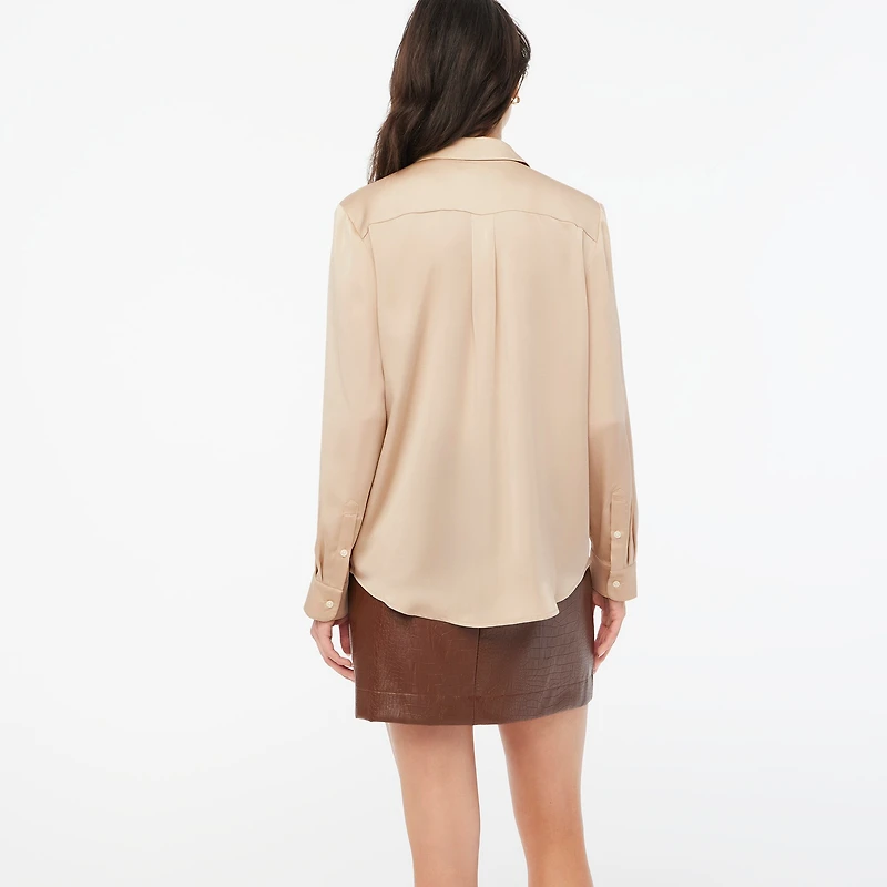 Drapey satin button-up top