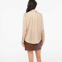 Drapey satin button-up top