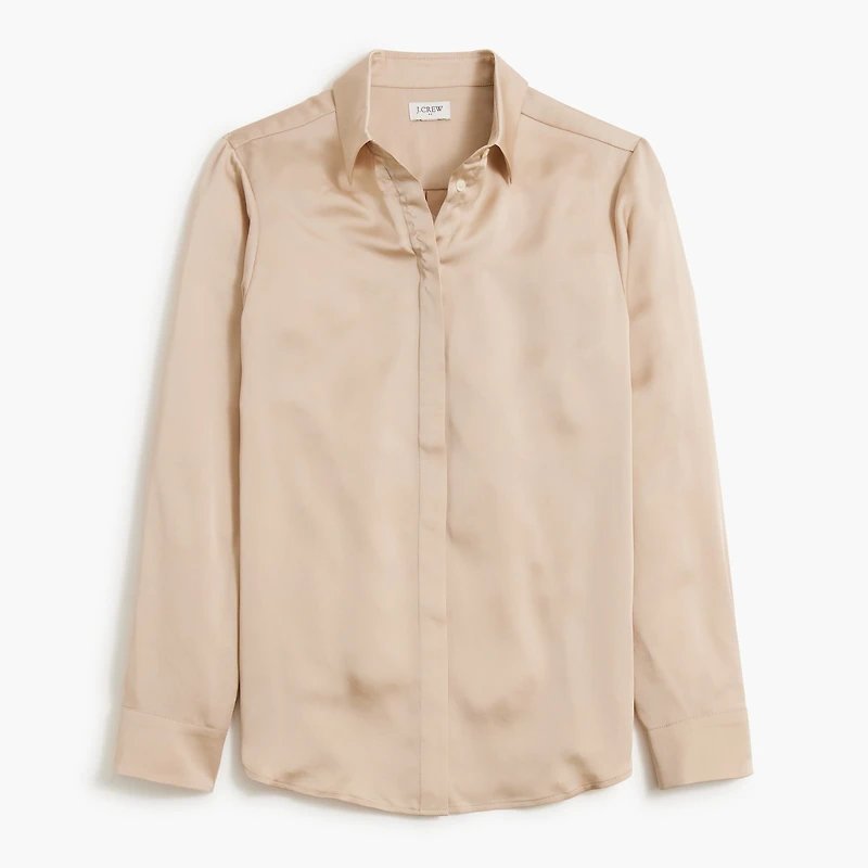 Drapey satin button-up top