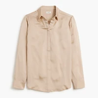 Drapey satin button-up top