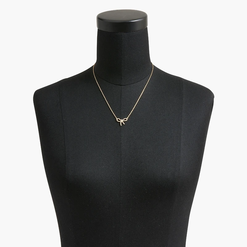 Tiny bow pendant necklace