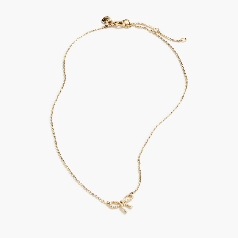 Tiny bow pendant necklace