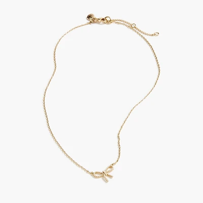 Tiny bow pendant necklace
