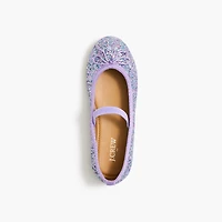 Girls' glitter Mary Janes with elastic strap