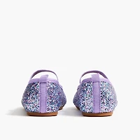 Girls' glitter Mary Janes with elastic strap