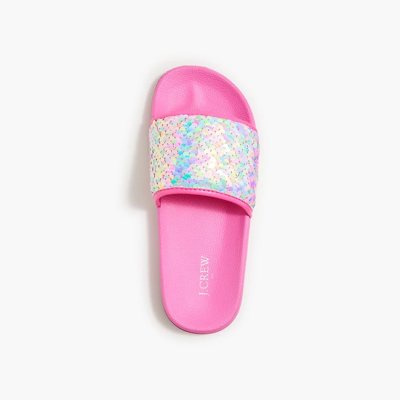 Girls' sequin slide sandals