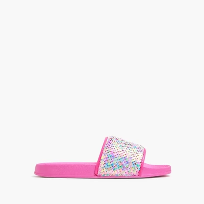 Girls' sequin slide sandals