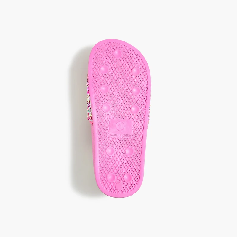 Girls' sequin slide sandals