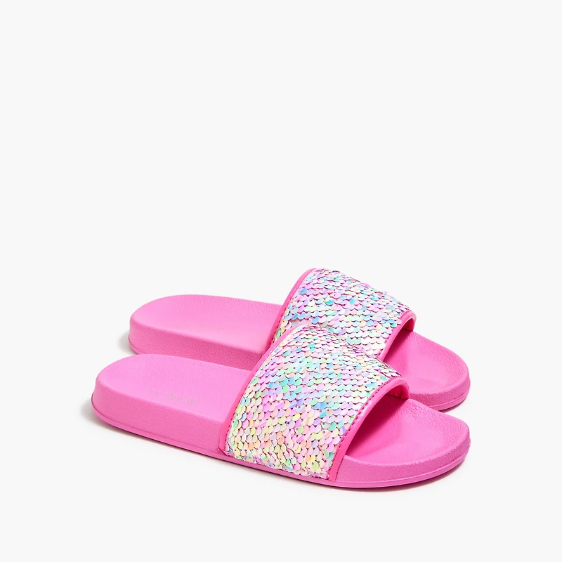 Girls' sequin slide sandals