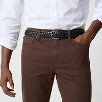 Straight-fit garment-dyed five-pocket pant