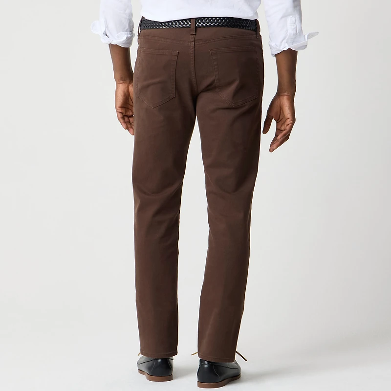 Straight-fit garment-dyed five-pocket pant