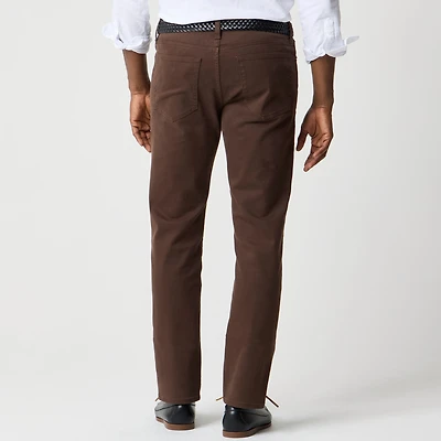 Straight-fit garment-dyed five-pocket jean